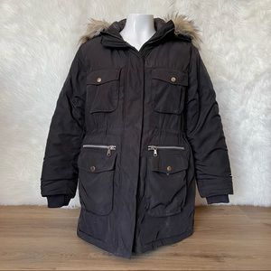 black winter coat